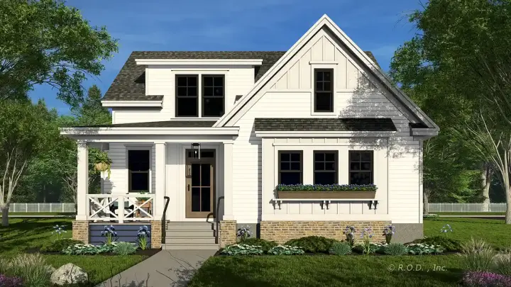 Modern Farmhouse house plans 38-710 - front exterior, 2,230 sq ft, 3 bed, 3 bath house plans | Monster House Plans