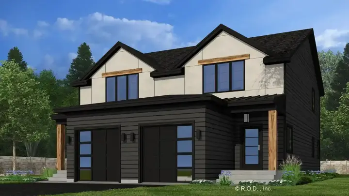 Modern house plans 38-713 - front exterior, 3,004 sq ft, 4 bed, 4 bath house plans | Monster House Plans