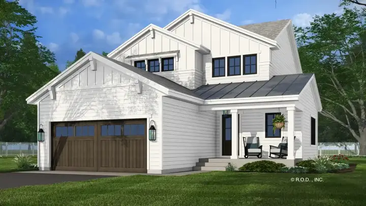 Farmhouse house plans 38-720 - front exterior, 2,060 sq ft, 4 bed, 3 bath house plans | Monster House Plans