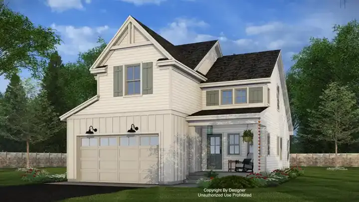 Modern Farmhouse house plans 38-748 - front exterior, 1,876 sq ft, 3 bed, 2 bath house plans | Monster House Plans