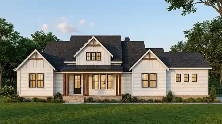 Mountain Rustic house plans 39-101 - front exterior, 1,918 sq ft, 3 bed, 2 bath house plans | Monster House Plans