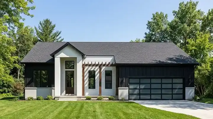 Modern house plans 39-106 - front exterior, 2,555 sq ft, 3 bed, 2 bath house plans | Monster House Plans