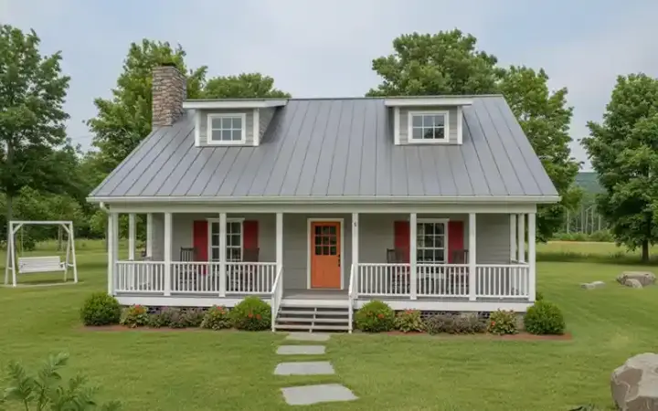 Country house plans 4-111 - front exterior, 1,334 sq ft, 3 bed, 2 bath house plans | Monster House Plans