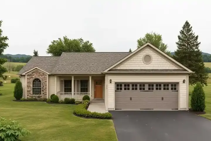Traditional house plans 4-115 - front exterior, 1,381 sq ft, 3 bed, 2 bath house plans | Monster House Plans