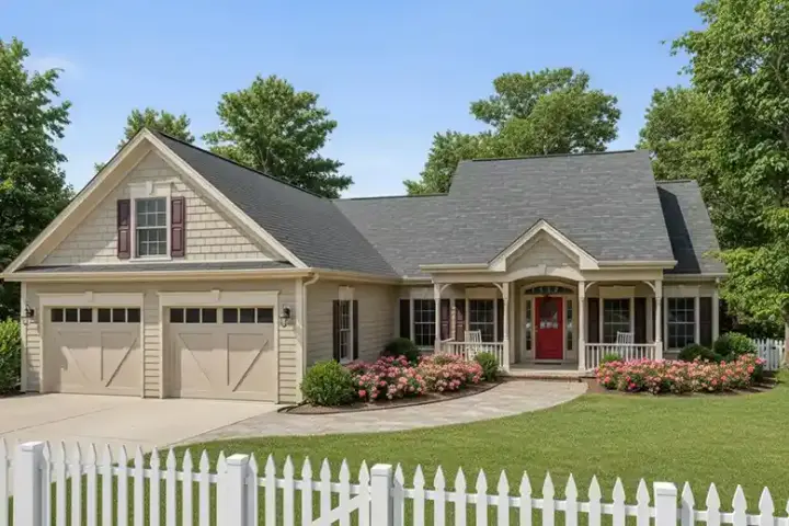 Southern house plans 4-122 - front exterior, 1,496 sq ft, 3 bed, 2 bath house plans | Monster House Plans