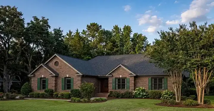 Ranch house plans 4-126 - front exterior, 1,564 sq ft, 3 bed, 2 bath house plans | Monster House Plans