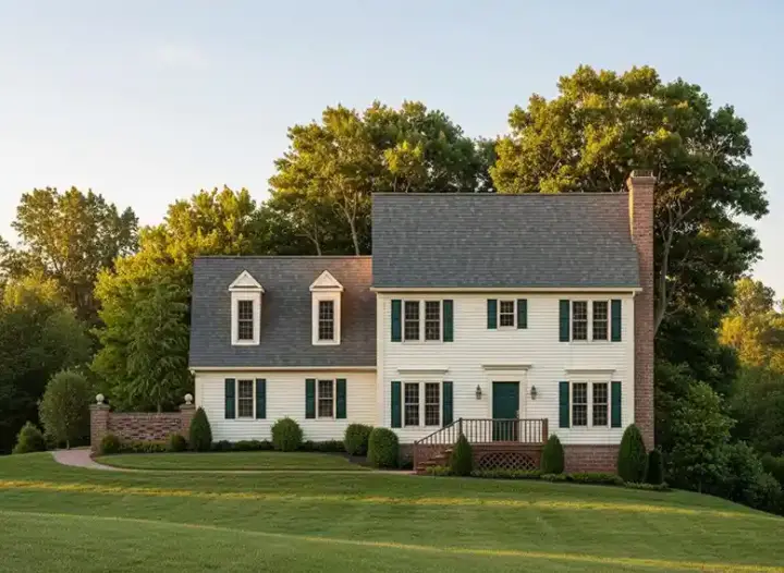 Colonial house plans 4-128 - front exterior, 1,595 sq ft, 3 bed, 2 bath house plans | Monster House Plans