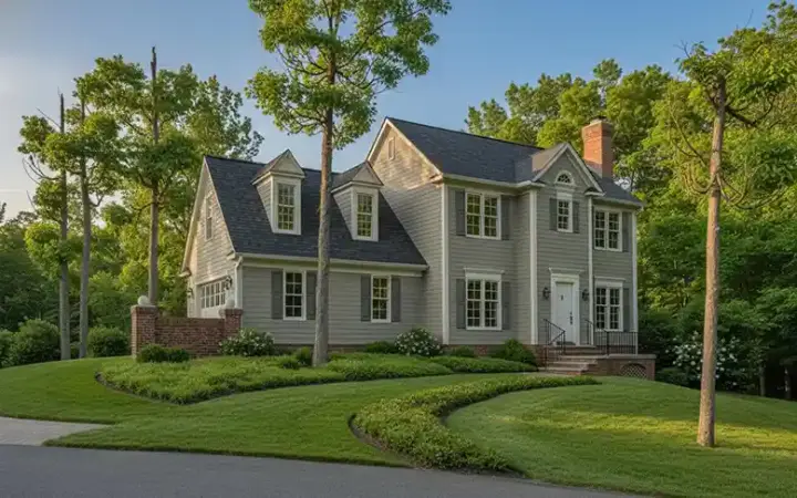 New England Colonial house plans 4-133 - front exterior, 1,653 sq ft, 3 bed, 2 bath house plans | Monster House Plans