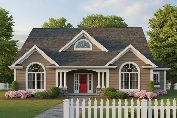 Southern house plans 4-146 - front exterior, 1,798 sq ft, 3 bed, 2 bath house plans | Monster House Plans