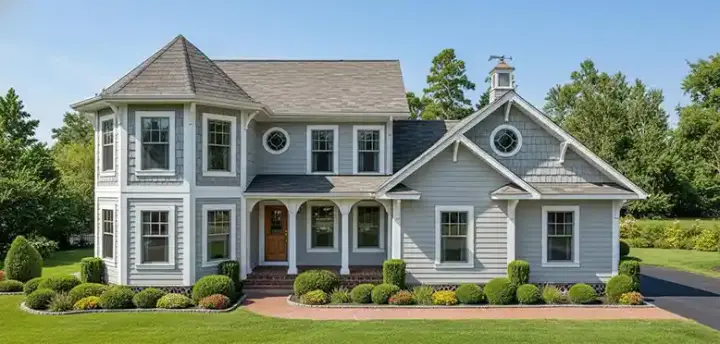 Shingle house plans 4-150 - front exterior, 1,897 sq ft, 4 bed, 3 bath house plans | Monster House Plans