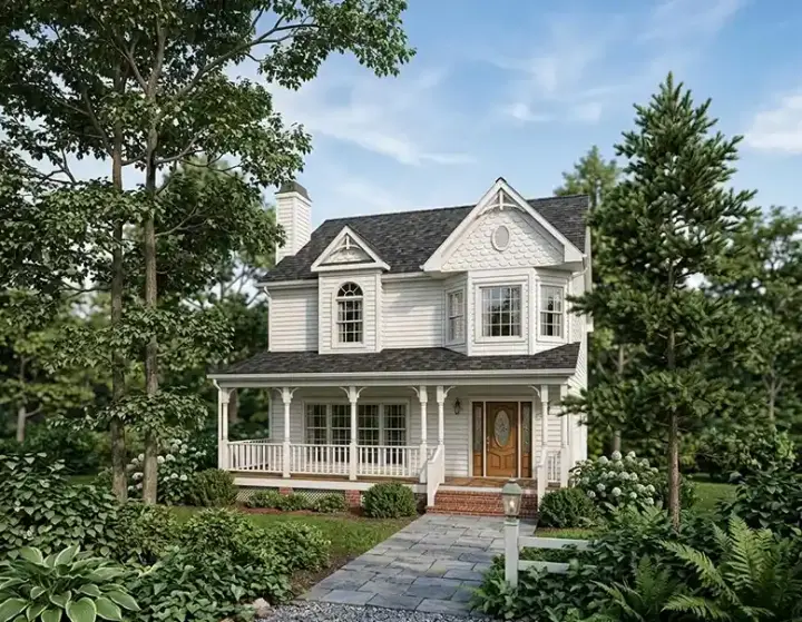 Country house plans 4-155 - front exterior, 1,985 sq ft, 3 bed, 2 bath house plans | Monster House Plans