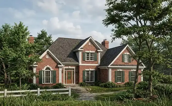 Traditional house plans 4-156 - front exterior, 1,931 sq ft, 3 bed, 3 bath house plans | Monster House Plans