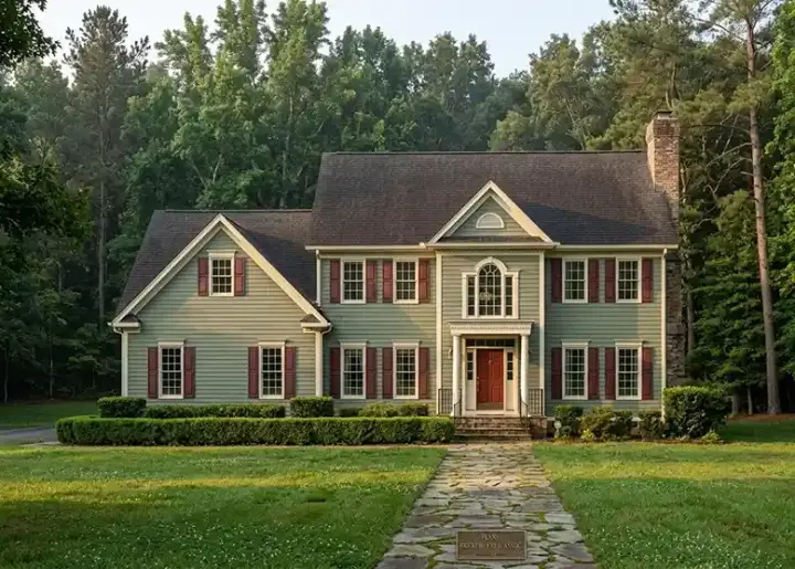 Colonial house plans 4-159 - front exterior, 1,999 sq ft, 3 bed, 2 bath house plans | Monster House Plans