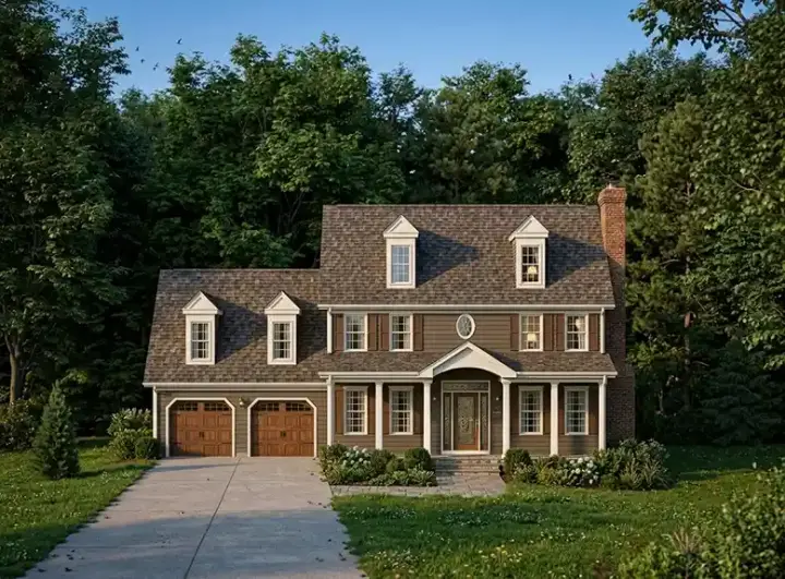Traditional house plans 4-160 - front exterior, 1,998 sq ft, 4 bed, 2 bath house plans | Monster House Plans