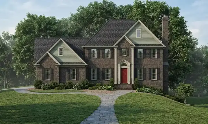 Traditional house plans 4-168 - front exterior, 2,121 sq ft, 4 bed, 2 bath house plans | Monster House Plans