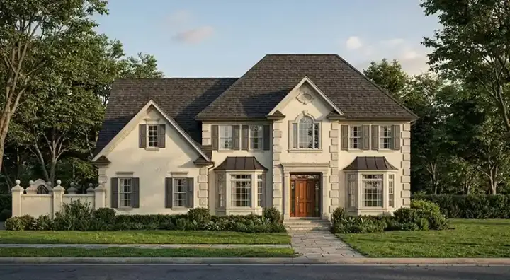 Mediterranean house plans 4-190 - front exterior, 2,046 sq ft, 3 bed, 2 bath house plans | Monster House Plans