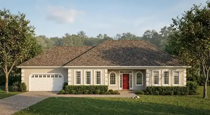 Traditional house plans 4-201 - front exterior, 2,485 sq ft, 3 bed, 2 bath house plans | Monster House Plans