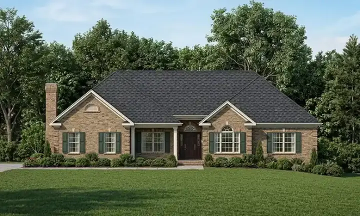 Traditional house plans 4-202 - front exterior, 2,499 sq ft, 4 bed, 2 bath house plans | Monster House Plans