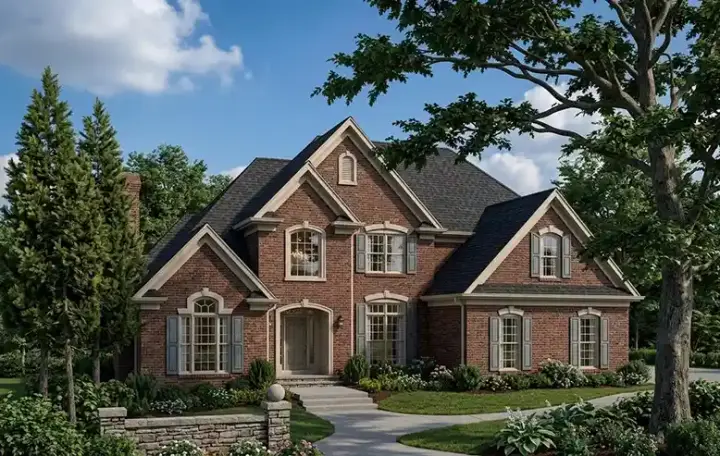 Traditional house plans 4-219 - front exterior, 2,954 sq ft, 4 bed, 3 bath house plans | Monster House Plans