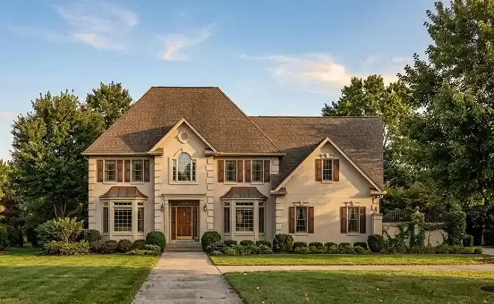 European house plans 4-230 - front exterior, 3,227 sq ft, 4 bed, 4 bath house plans | Monster House Plans
