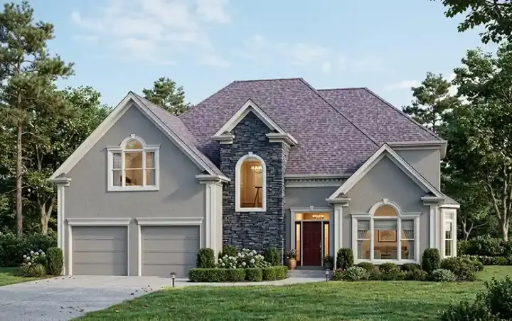 Traditional house plans 4-233 - front exterior, 3,358 sq ft, 4 bed, 3 bath house plans | Monster House Plans