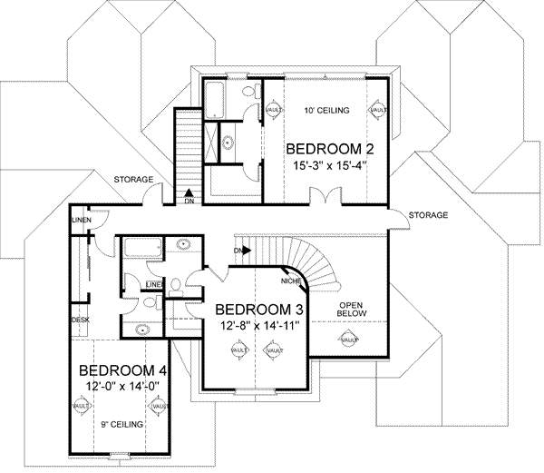 Upper/Second Floor Plan: 4-234