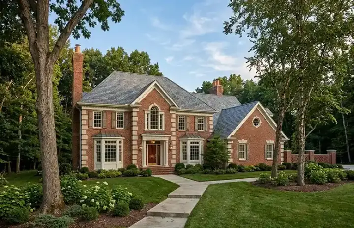European house plans 4-235 - front exterior, 3,431 sq ft, 4 bed, 3 bath house plans | Monster House Plans