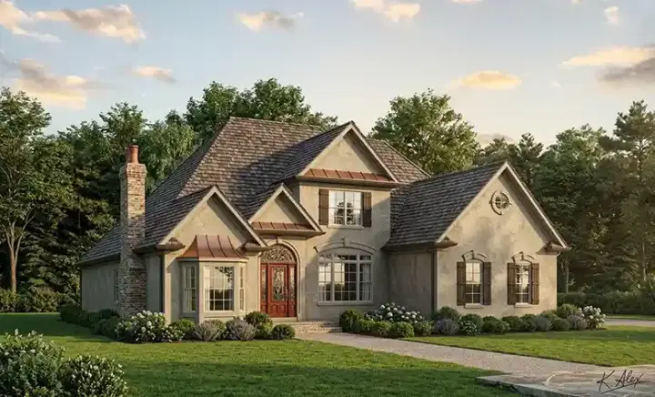 Traditional house plans 4-239 - front exterior, 3,512 sq ft, 3 bed, 3 bath house plans | Monster House Plans