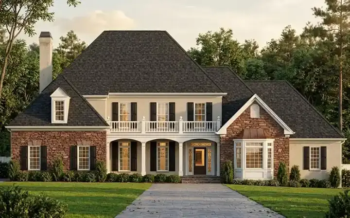 Southern house plans 4-242 - front exterior, 3,642 sq ft, 4 bed, 4 bath house plans | Monster House Plans