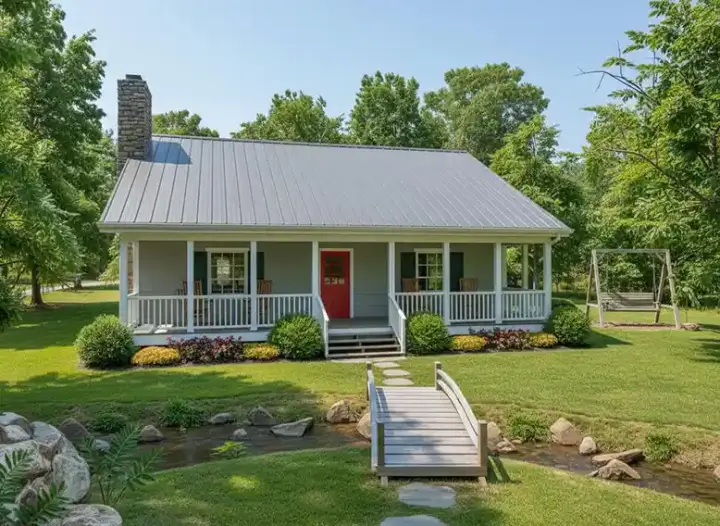 Country house plans 4-268 - front exterior, 953 sq ft, 2 bed, 1 bath house plans | Monster House Plans
