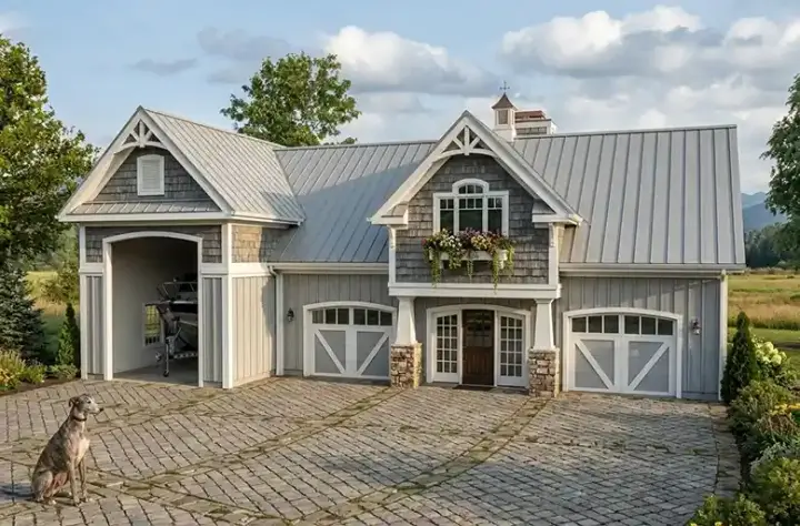 Craftsman house plans 4-270 - front exterior, 1,240 sq ft, 1 bed, 2 bath house plans | Monster House Plans