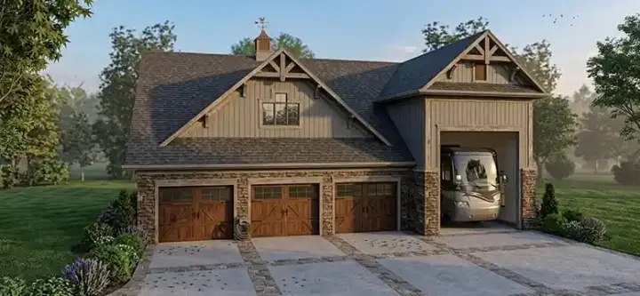 Craftsman house plans 4-272 - front exterior, 1,207 sq ft, 2 bed, 1 bath house plans | Monster House Plans