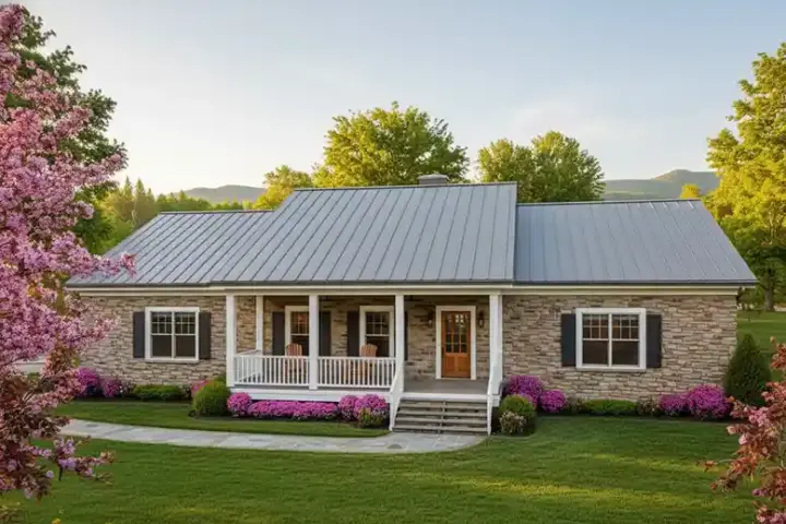 Country house plans 4-276 - front exterior, 1,500 sq ft, 2 bed, 2 bath house plans | Monster House Plans