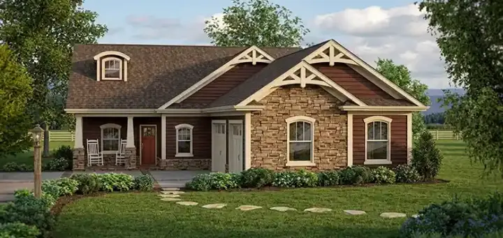 Craftsman house plans 4-285 - front exterior, 1,793 sq ft, 3 bed, 2 bath house plans | Monster House Plans