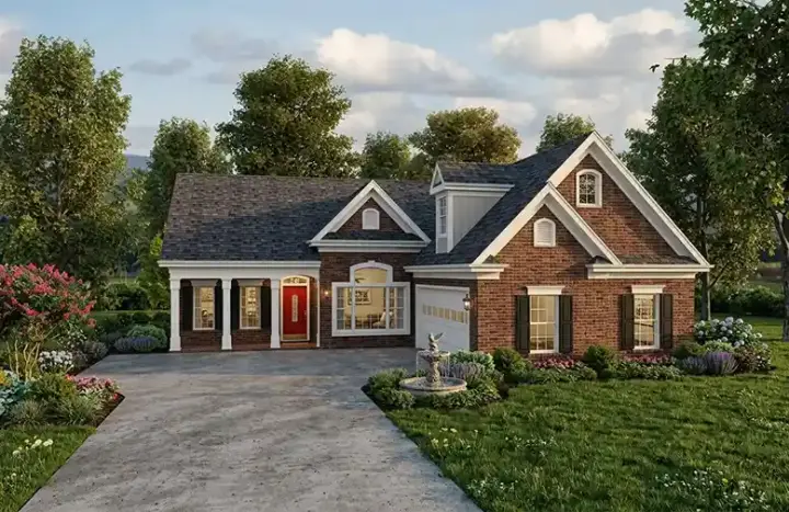 Southern house plans 4-286 - front exterior, 1,831 sq ft, 3 bed, 2 bath house plans | Monster House Plans