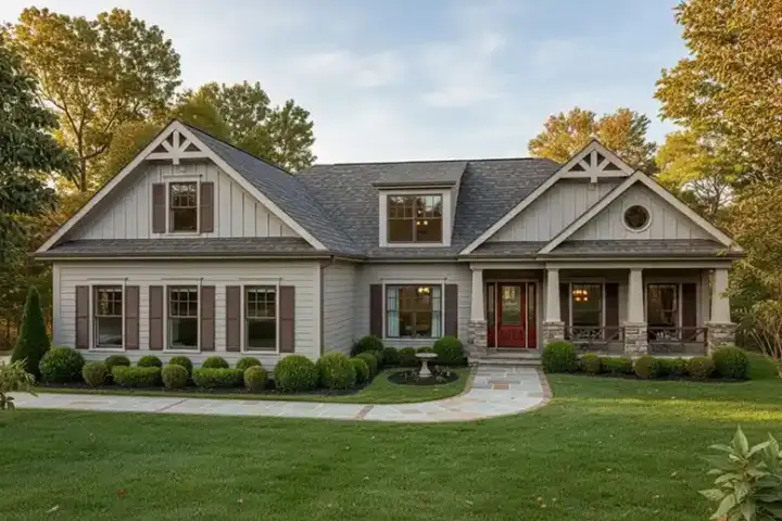 Craftsman house plans 4-292 - front exterior, 1,800 sq ft, 3 bed, 2 bath house plans | Monster House Plans