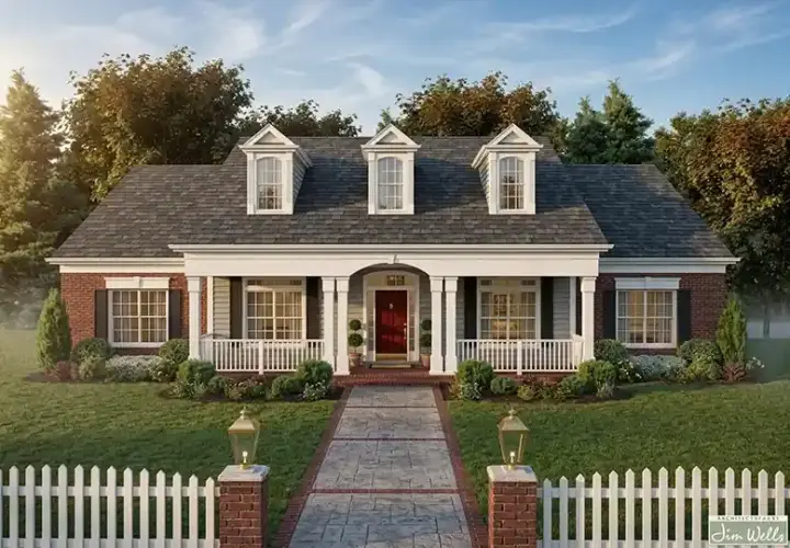 Southern house plans 4-296 - front exterior, 1,992 sq ft, 4 bed, 3 bath house plans | Monster House Plans