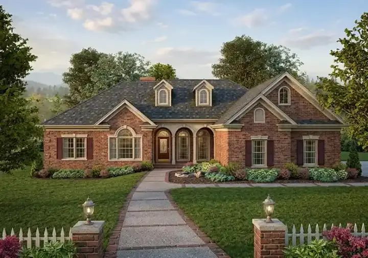 Southern house plans 4-301 - front exterior, 2,000 sq ft, 4 bed, 2 bath house plans | Monster House Plans