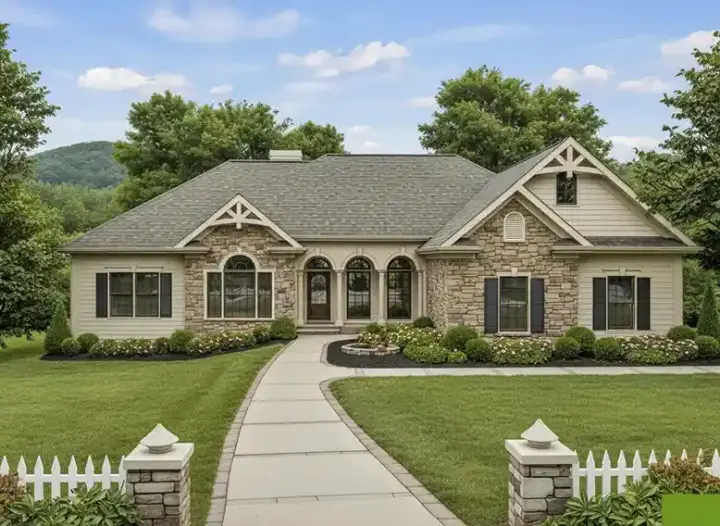 Southern house plans 4-305 - front exterior, 2,000 sq ft, 4 bed, 2 bath house plans | Monster House Plans