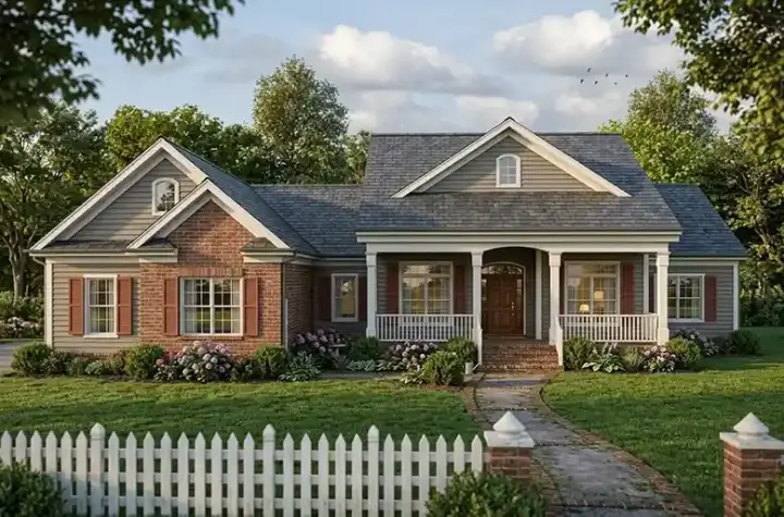 Country house plans 4-307 - front exterior, 2,140 sq ft, 3 bed, 4 bath house plans | Monster House Plans
