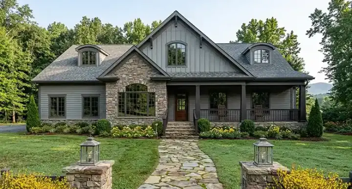 Craftsman house plans 4-309 - front exterior, 2,123 sq ft, 4 bed, 3 bath house plans | Monster House Plans