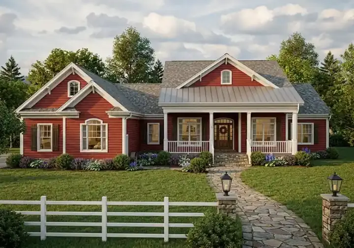 Country house plans 4-310 - front exterior, 2,294 sq ft, 3 bed, 3 bath house plans | Monster House Plans