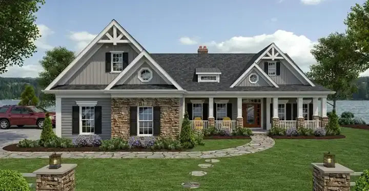 Country house plans 4-322 - front exterior, 2,885 sq ft, 4 bed, 4 bath house plans | Monster House Plans
