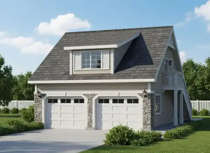 Bungalow house plans 40-105 - front exterior, 459 sq ft, 1 bed, 1 bath house plans | Monster House Plans