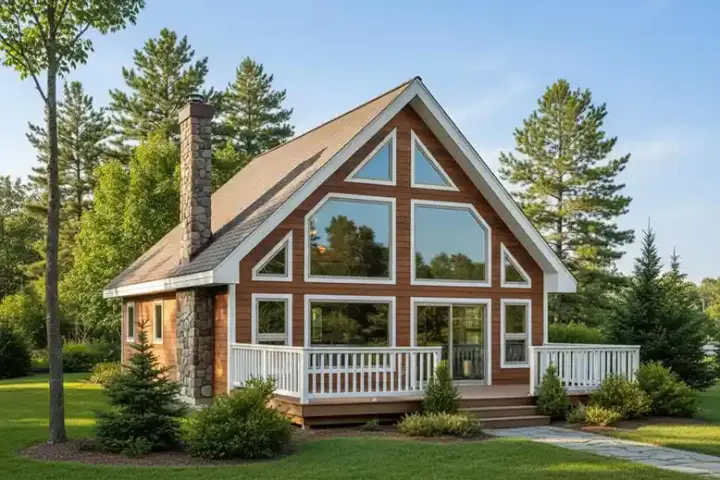 Contemporary house plans 40-116 - front exterior, 668 sq ft, 2 bed, 1 bath house plans | Monster House Plans