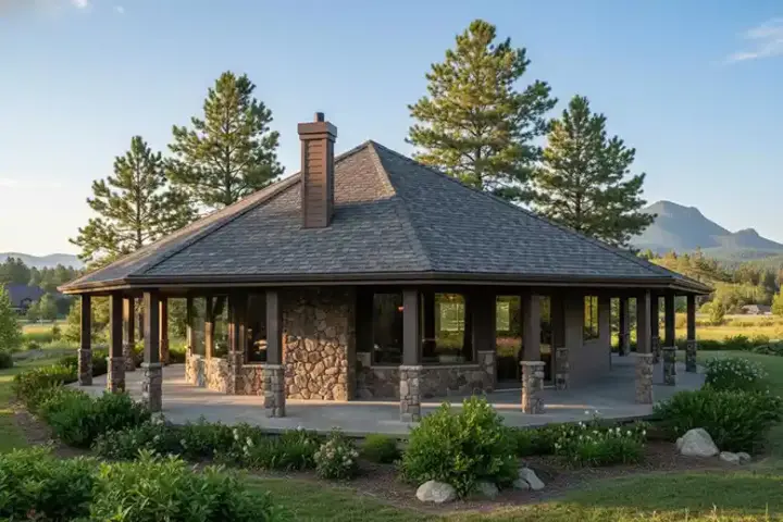 Contemporary house plans 40-117 - front exterior, 695 sq ft, 1 bed, 1 bath house plans | Monster House Plans