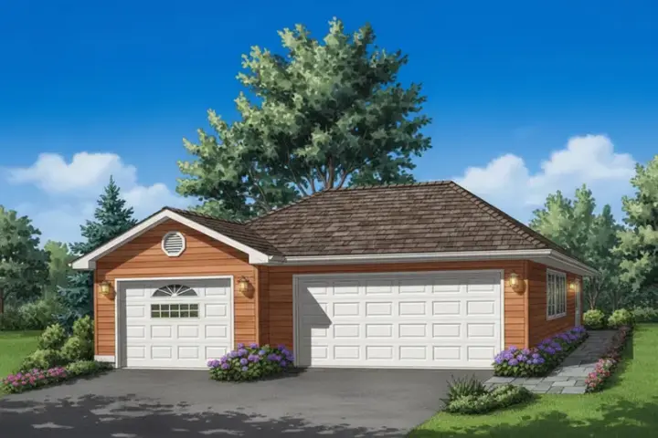 Traditional house plans 40-121 - front exterior, 752 sq ft, 0 bed, 0 bath house plans | Monster House Plans