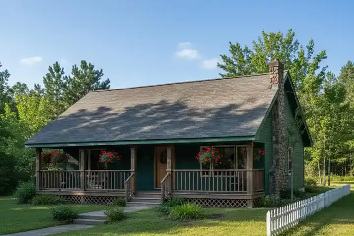 Country house plans 40-129 - front exterior, 900 sq ft, 2 bed, 1 bath house plans | Monster House Plans