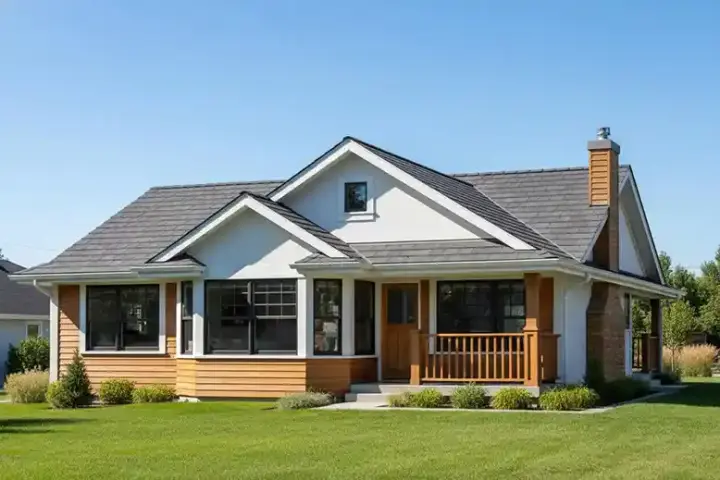 Traditional house plans 40-132 - front exterior, 925 sq ft, 2 bed, 1 bath house plans | Monster House Plans