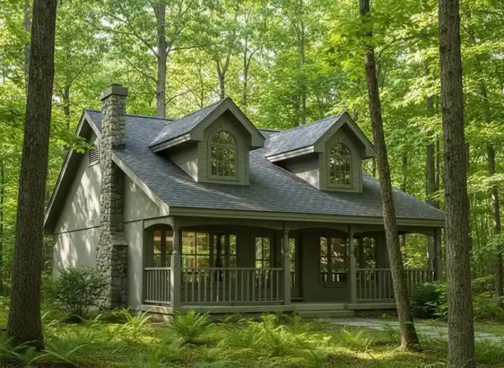 Country house plans 40-140 - front exterior, 1,007 sq ft, 2 bed, 1 bath house plans | Monster House Plans